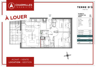  Appartement � louer 3 pi�ces 63 m�