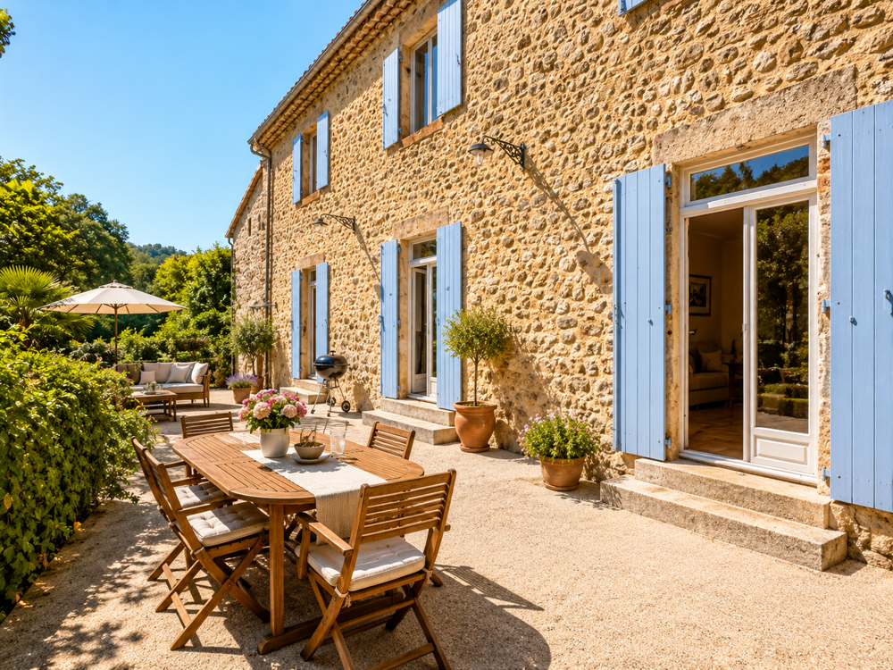 DOMAINE DE CARACTÈRE EN ARDÈCHE, 2 HECTARES, RIVIÈRE, PISCINE