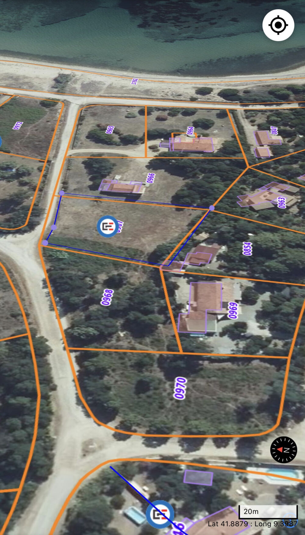 Vente Terrain À vendre 2 Terrains viabilisés et constructibles en bord de mer -  Marine de Solaro Solaro