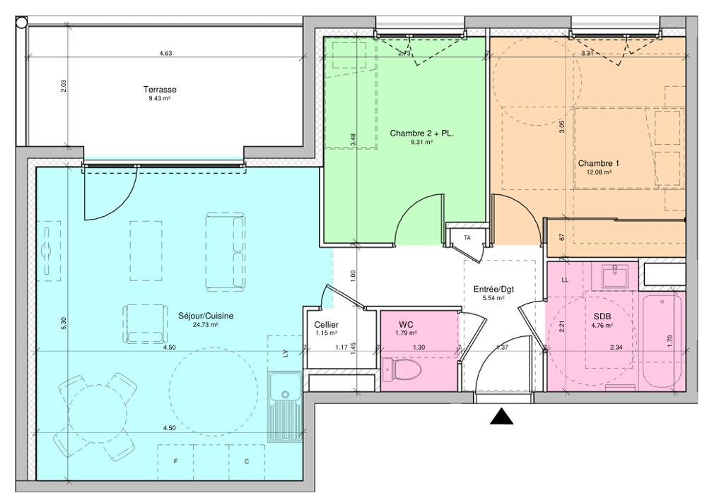 Vente Appartement DPT 38 - A VENDRE - Le Cheylas - Appartement T3 Le cheylas
