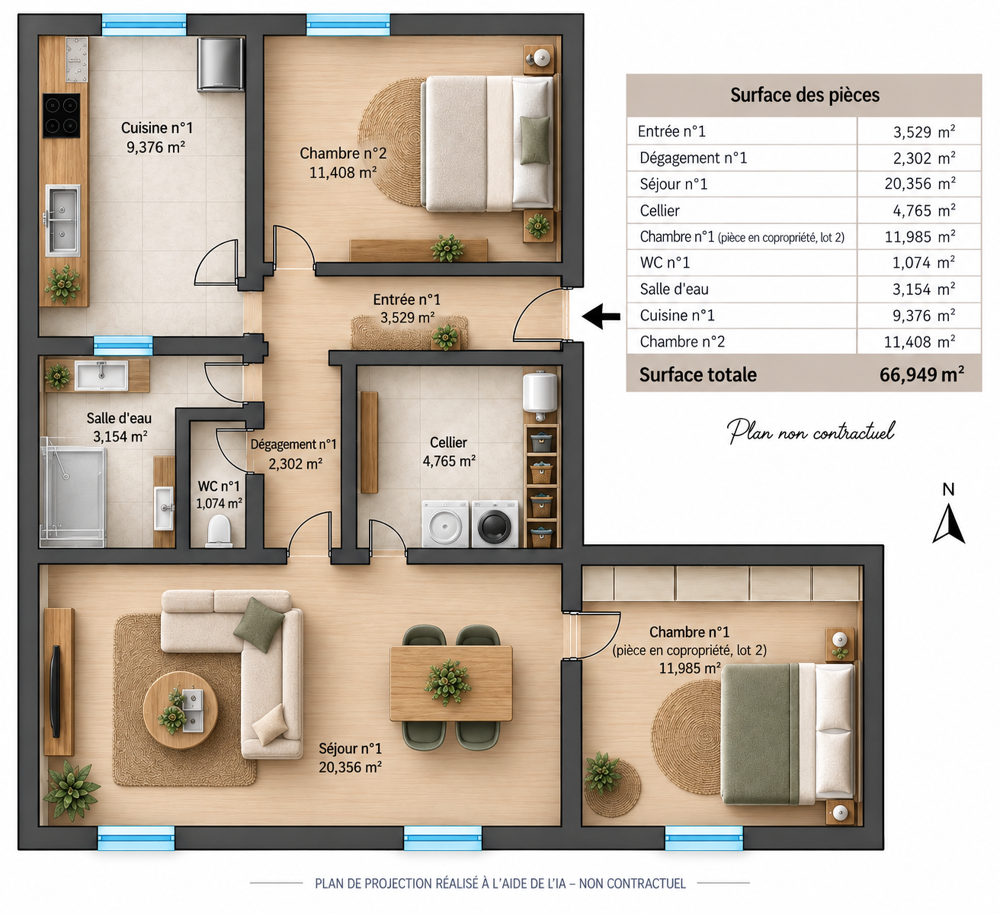 Vente Appartement VERGÈZE   T3 DE 67 M2 À RÉNOVER   VUE DÉGAGÉE   EXCLUSIVITÉ Vergeze