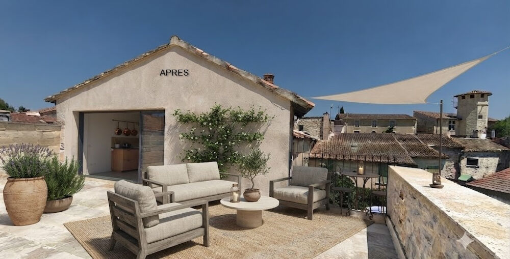 DPT(30) Vallabrègues Rare ! Maison de village d'architecte avec piscine intérieure et cour intime