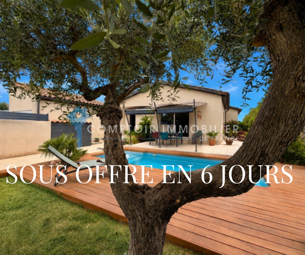 Vente Maison En exclusivité villa de 2008 de 111 m2 sur 521m2 de terrain , piscine, garage,3 chambres Vergeze
