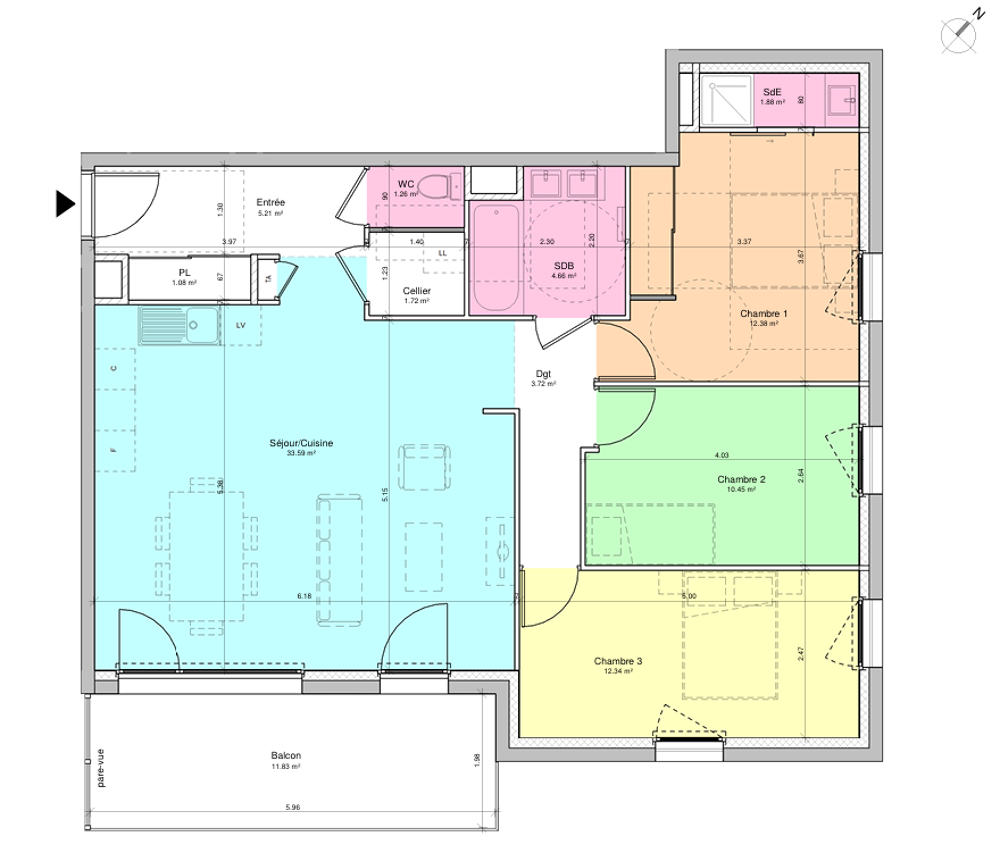 DPT 38 - A VENDRE - Le Cheylas - Appartement T4