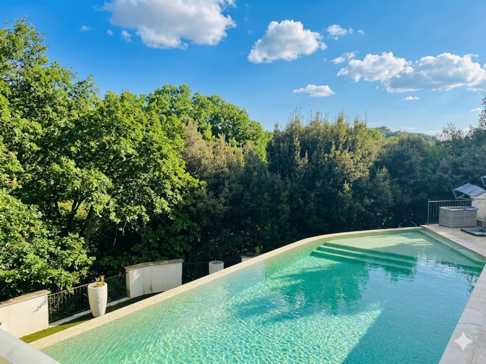 SECTEUR GOUDARGUES : MAS RECENT AVEC PISCINE ET APPARTEMENT INDEPENDANT