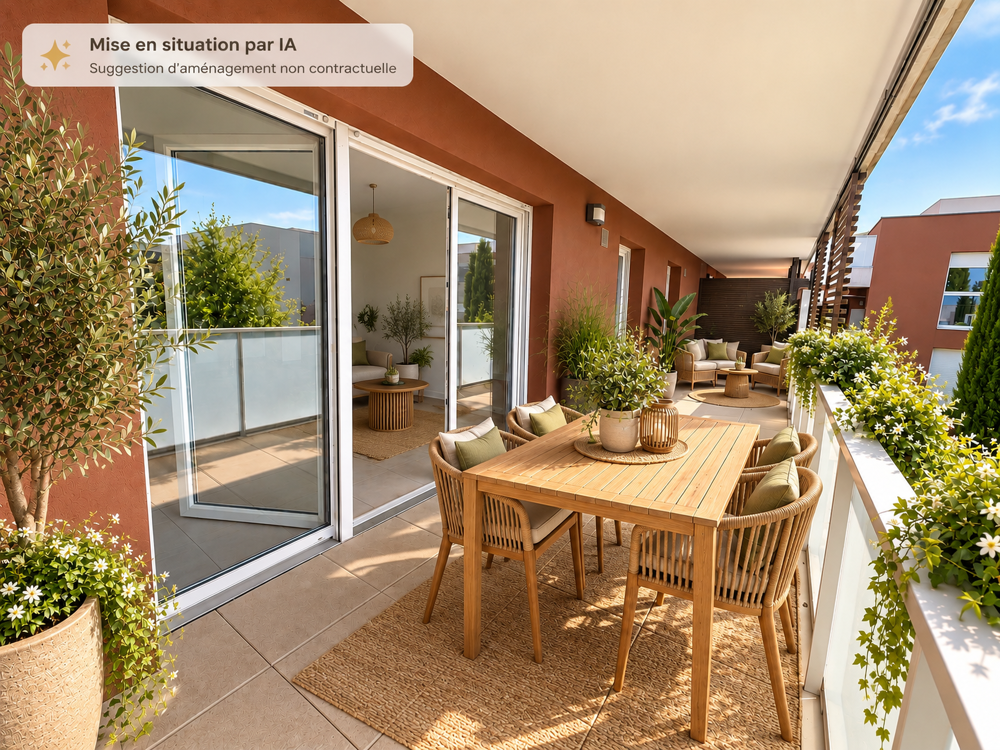 Castelnau-le-Lez Urban Eden : Superbe T3 lumineux avec terrasse de 19 m2 et box fermé