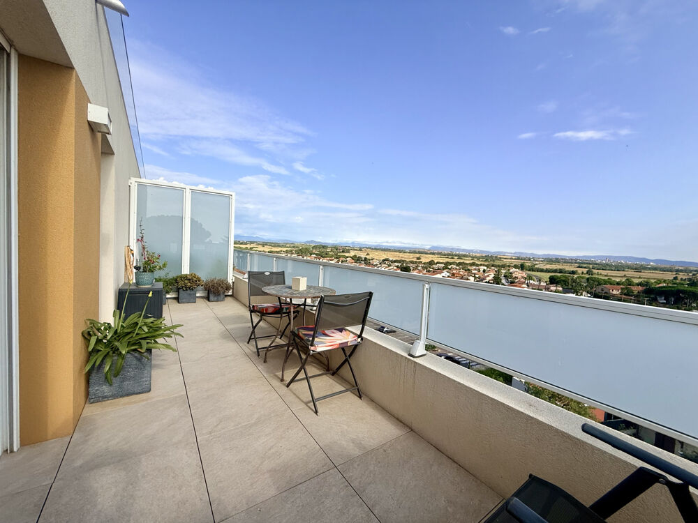 Vente appartement 113m2 avec 2 terrasses et aux vues panoramiques, garage fermé + place de parking, 66180 Vil