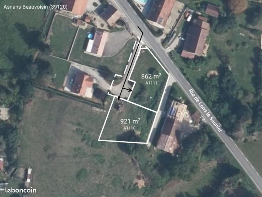 Vente Terrain Terrain 2181 m2 Asnans beauvoisin