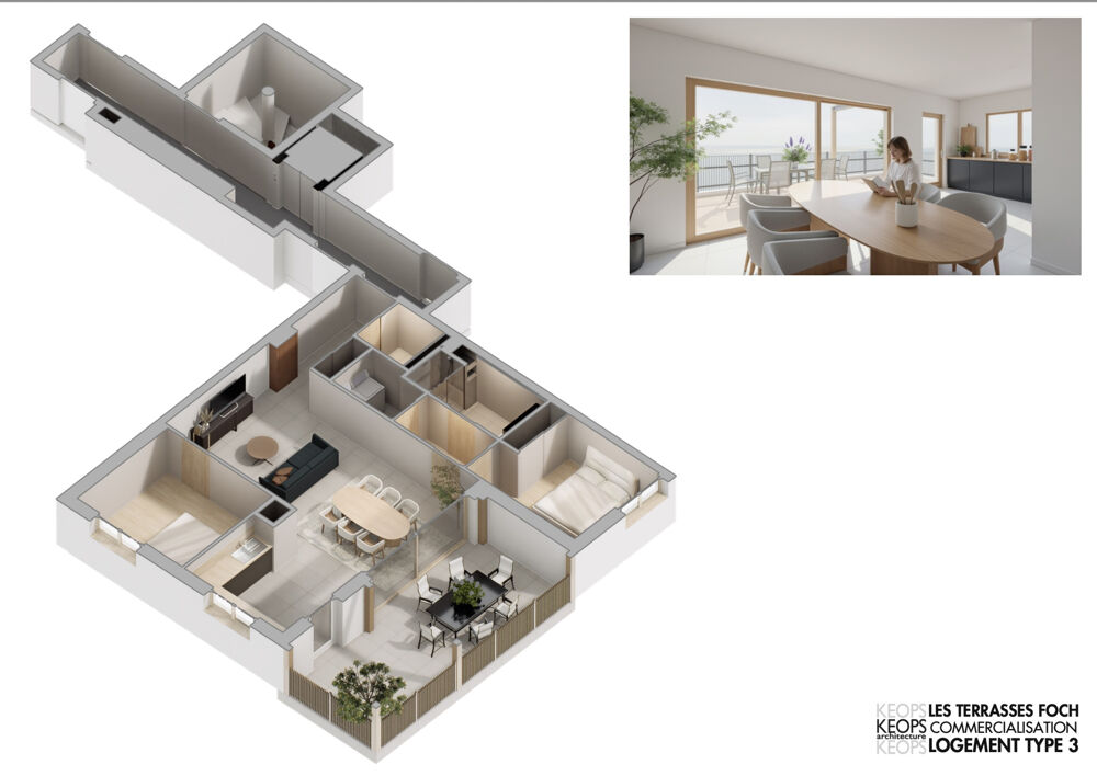 RIORGES MARECHAL FOCH - EN EXCLUSIVITE SECTEUR PRISE PETITE COPROPRIETE DE 17 LOGEMENTS DE STANDING