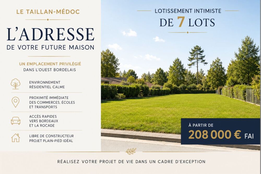 Vente Terrain EXCLUSIVITÉ – LE TAILLAN-MÉDOC Le taillan-médoc