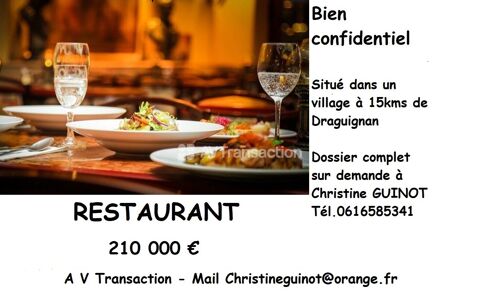 DRAGUIGNAN : RESTAURANT Fond de commerce Salles et Jardin 168000 83300 Draguignan