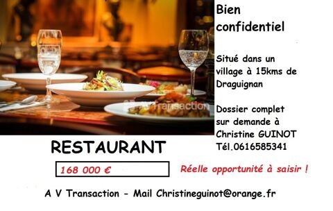 DRAGUIGNAN : RESTAURANT Fond de commerce Salles et Jardin 168000 83300 Draguignan