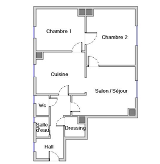  Appartement  vendre 3 pices 59 m