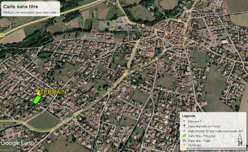 vente Terrain - 460 m² Saint-Marcellin-en-Forez (42680)