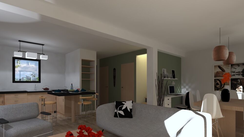 Au rez-de chaussée, vaste espace jour avec garage attena....