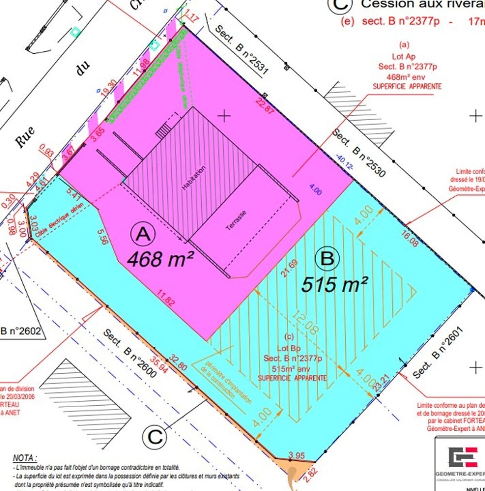 vente Terrain - 515 m² Freneuse (78840)