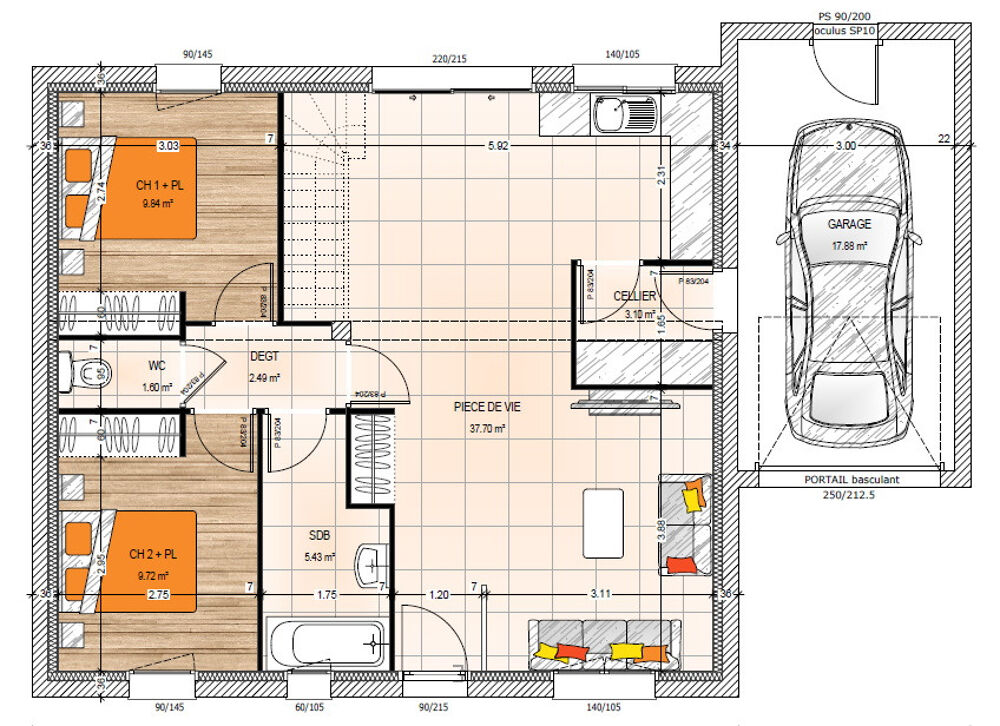 vente Maison - 4 pièce(s) - 69 m² Gennes (49350)