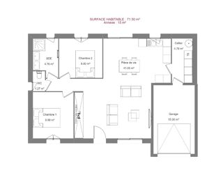  Maison 4 pi�ces 71 m� Villabon