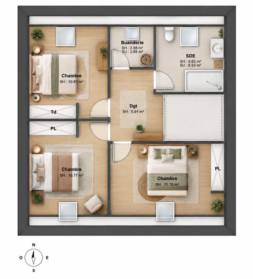 vente Maison - 5 pièce(s) - 82 m² Étréchy (18800)