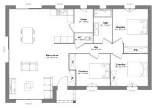  Maison 4 pi�ces 92 m� Saint-laurent-en-g�tines