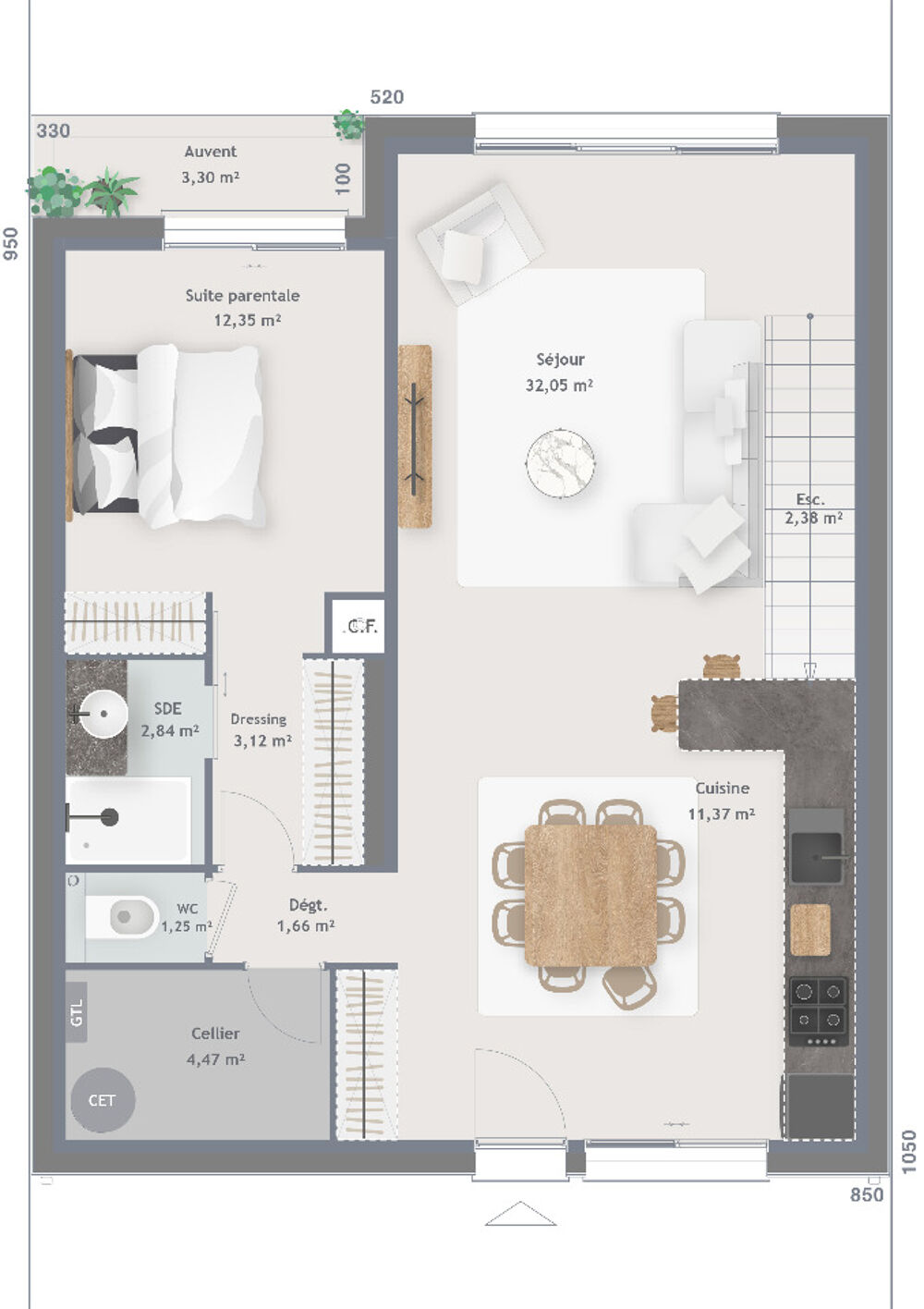 Maison neuve de 6 pièces (122 m²) à vendre à Alincourt.<....
