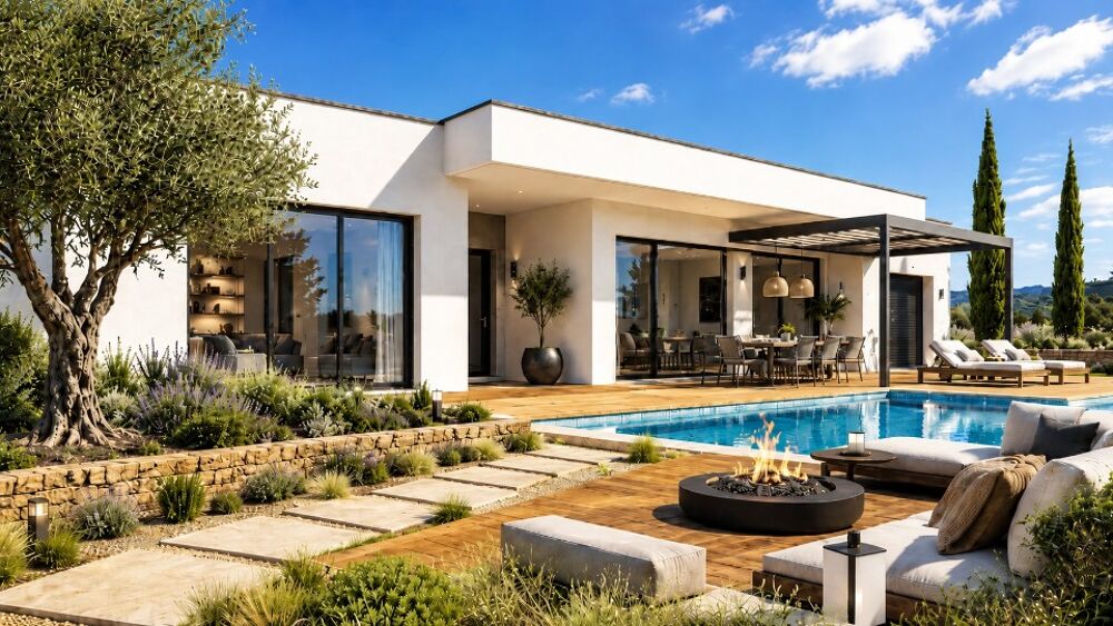 A Nages et Solorgues, maison neuve contemporaine à const....