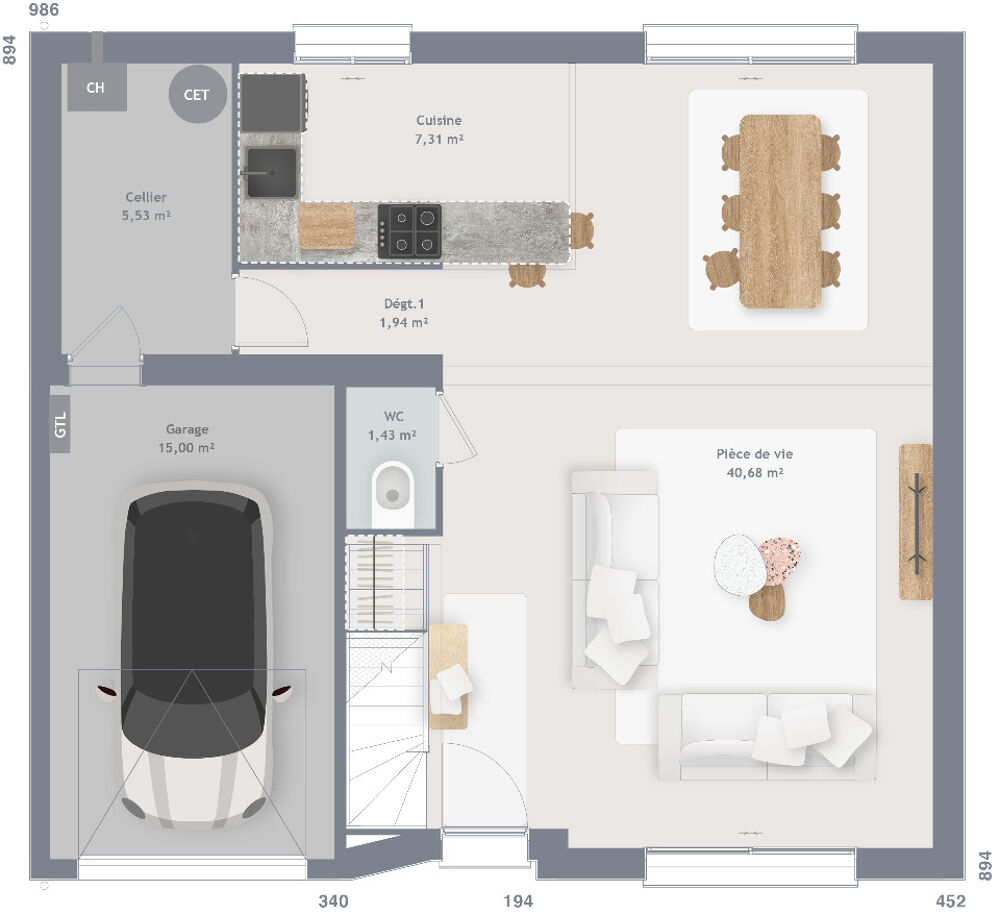 vente Maison - 5 pice(s) - 100 m Gallardon (28320)