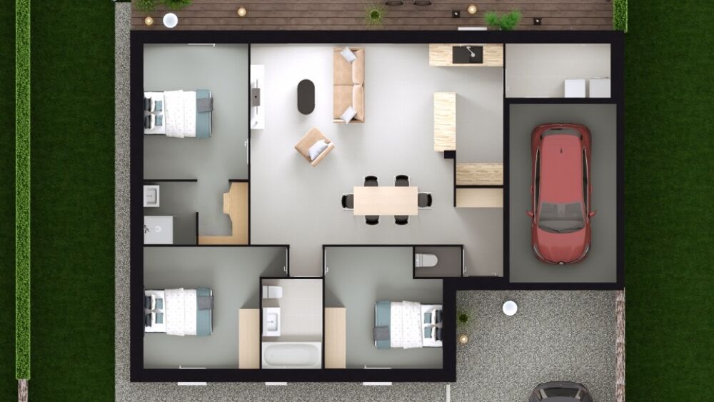 Maison avec comble à aménager avec décroché. D'une super....