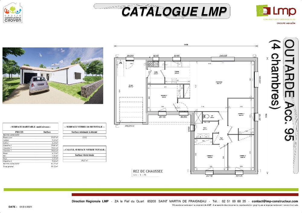 vente Maison - 5 pièce(s) - 95 m² Montréverd (85260)