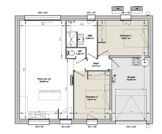  Maison 2 pices 61 m Martinet