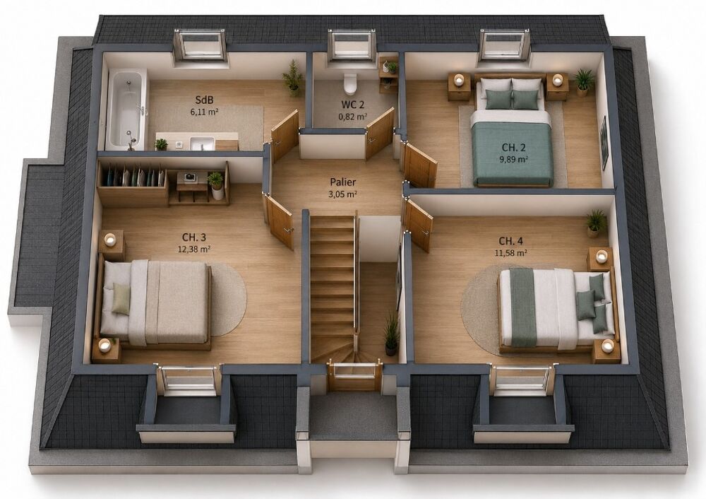 vente Maison - 4 pièce(s) - 104 m² Poincy (77470)