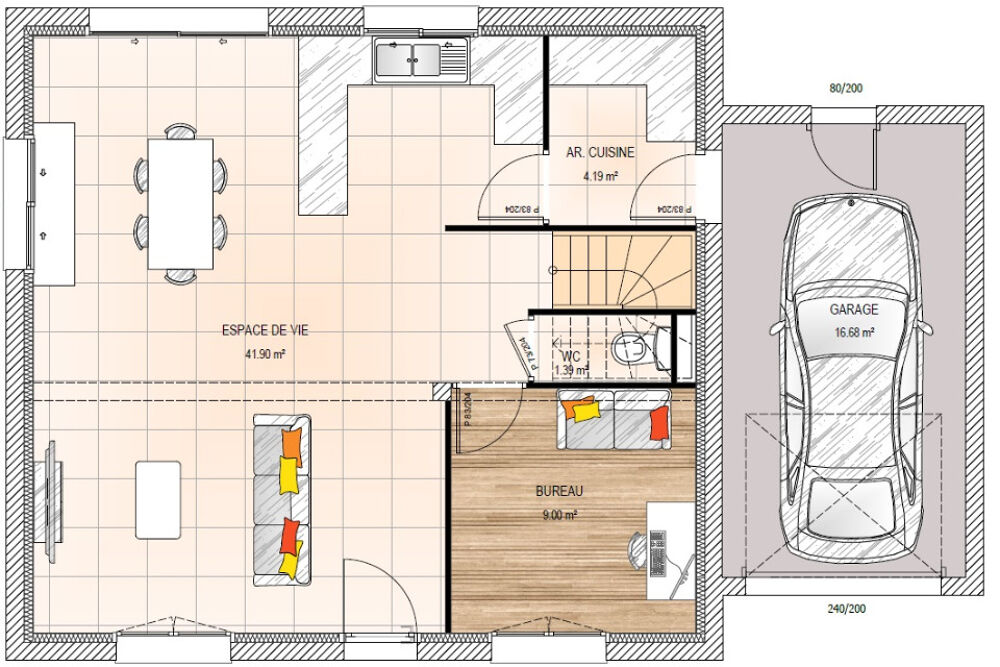 vente Maison - 5 pièce(s) - 110 m² La Pommeraye (49620)