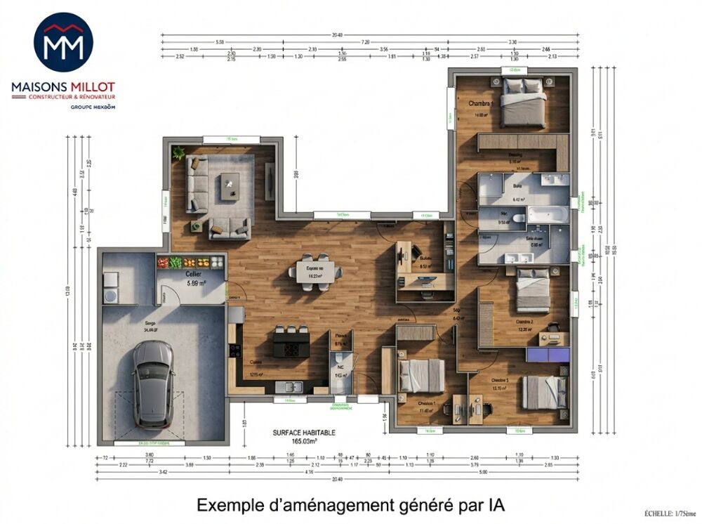 vente Maison - 6 pièce(s) - 159 m² Panazol (87350)