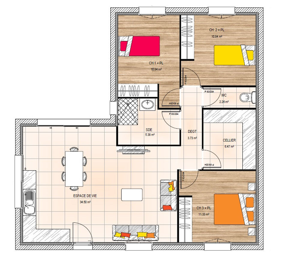 vente Maison - 4 pièce(s) - 80 m² Saint-Georges-sur-Layon (49700)