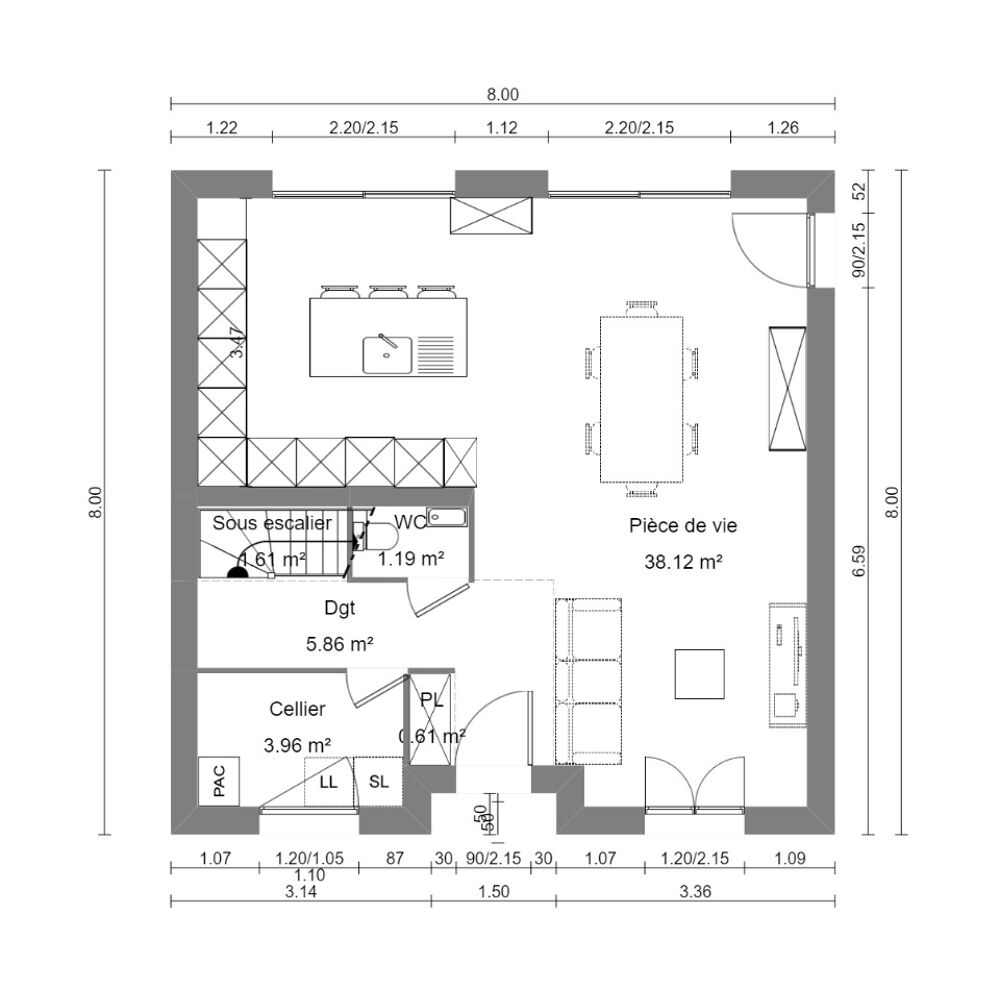 Maison à étage de 100m2 à construire à Pecquencourt <BR/....
