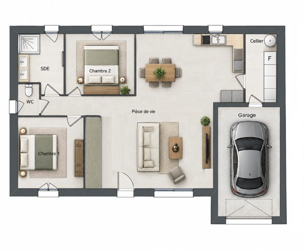 vente Maison - 4 pièce(s) - 70 m² Truyes (37320)