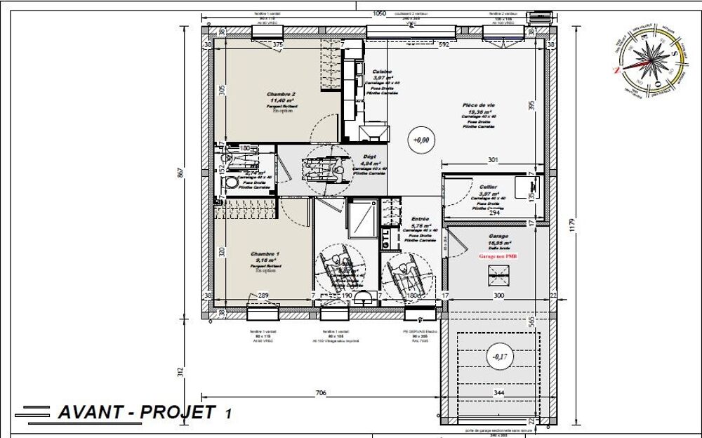 vente Maison - 3 pièce(s) - 60 m² Changé (53810)