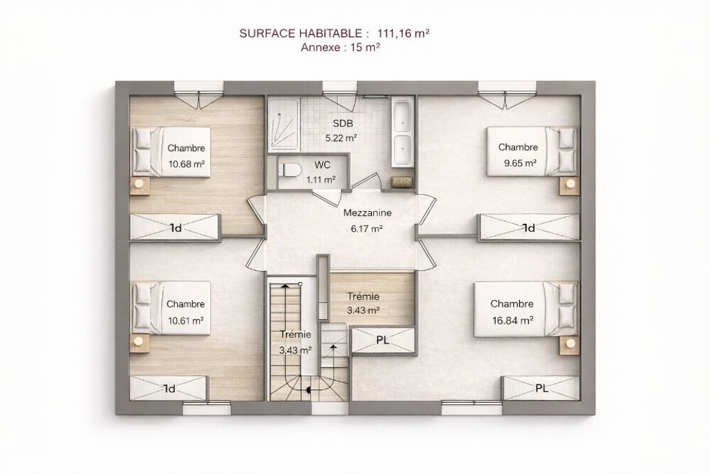 MAISON À CONSTRUIRE DE 111 M² AVEC 6 PIÈCES PROCHE DE BO....