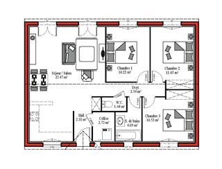  Maison � vendre 3 pi�ces 60 m�