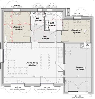  Maison � vendre 3 pi�ces 84 m�