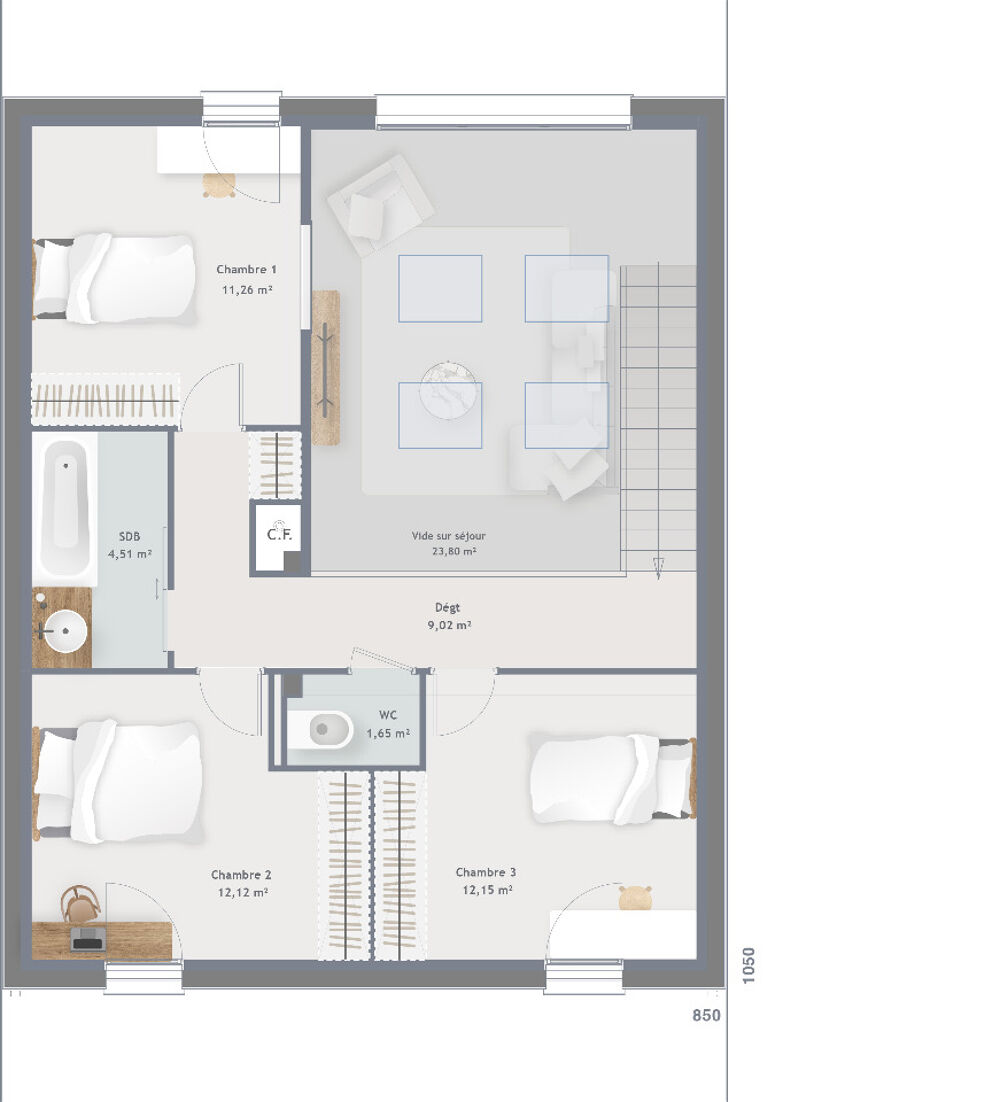 vente Maison - 6 pièce(s) - 122 m² Bourgogne (51110)