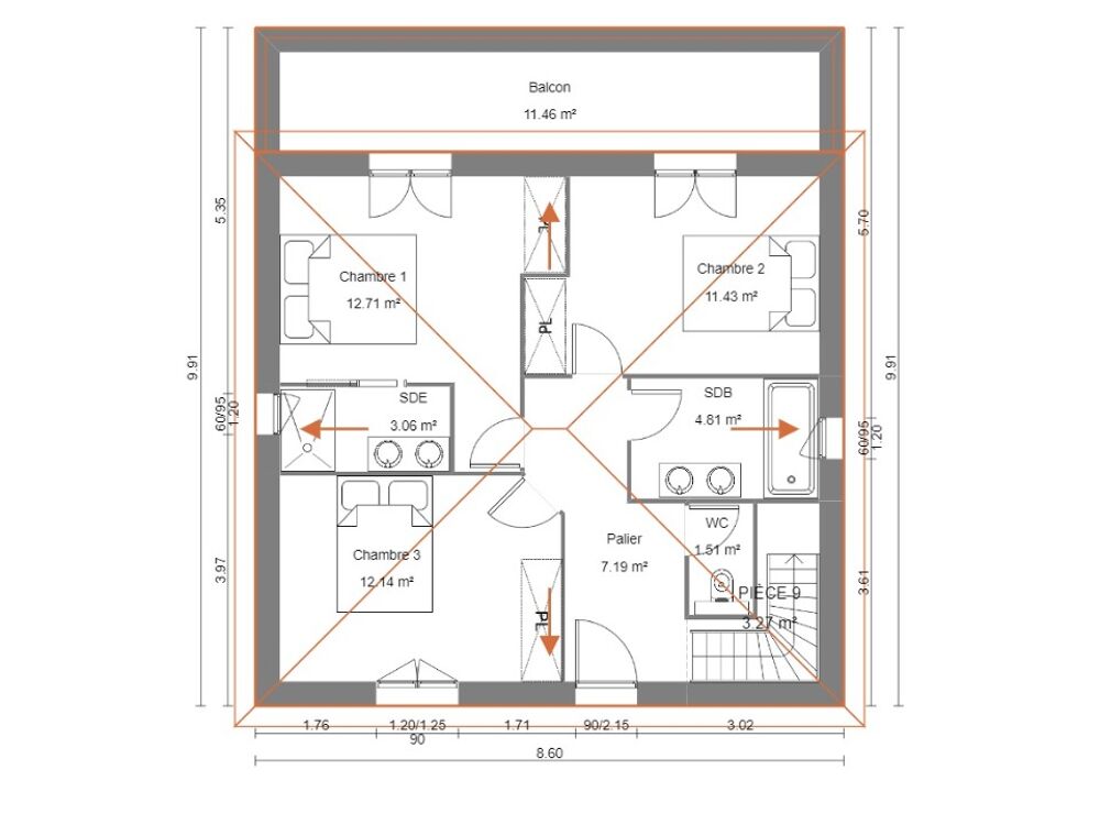 vente Maison - 4 pièce(s) - 94 m² Lorgues (83510)
