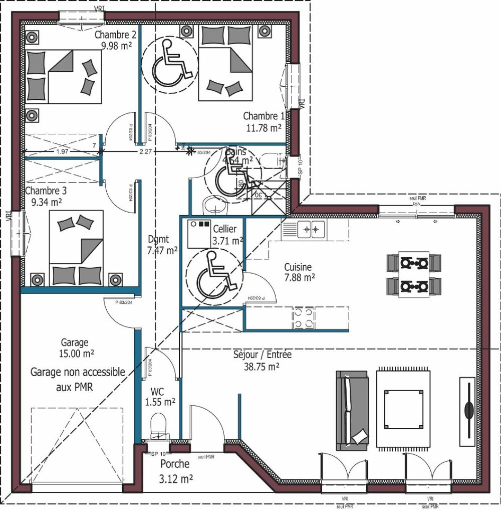 MAISON À CONSTRUIRE DE 95 M² PROCHE DE BERGERAC AVEC 3 P....