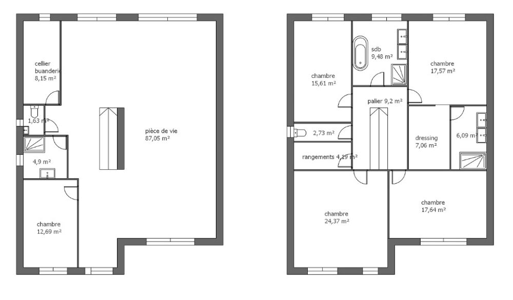 Projet de construction d'une maison de 226m2. Sous sol e....
