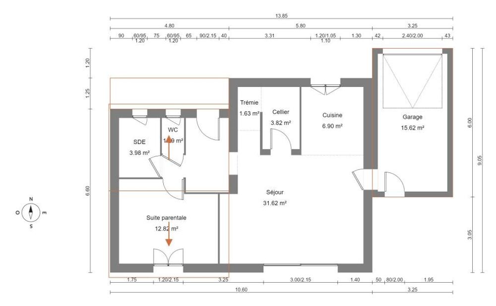 vente Maison - 3 pice(s) - 95 m La Palme (11480)