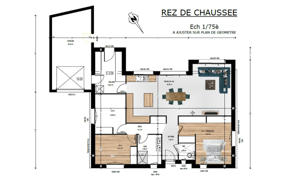 vente Maison - 5 pièce(s) - 106 m² Tiercé (49125)
