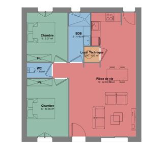  Maison  vendre 3 pices 60 m