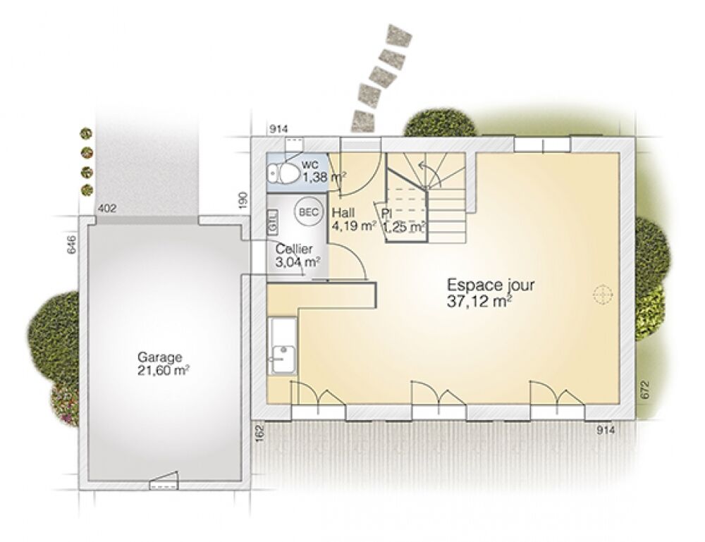 vente Maison - 6 pice(s) - 95 m Bassan (34290)