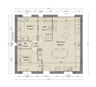  Maison � vendre 3 pi�ces 64 m�