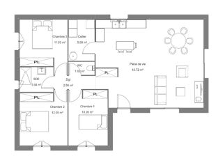  Maison 4 pièces 90 m² Saleich
